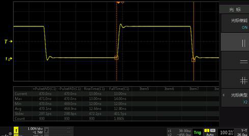 示波器水平光标测量调节功能应用介绍